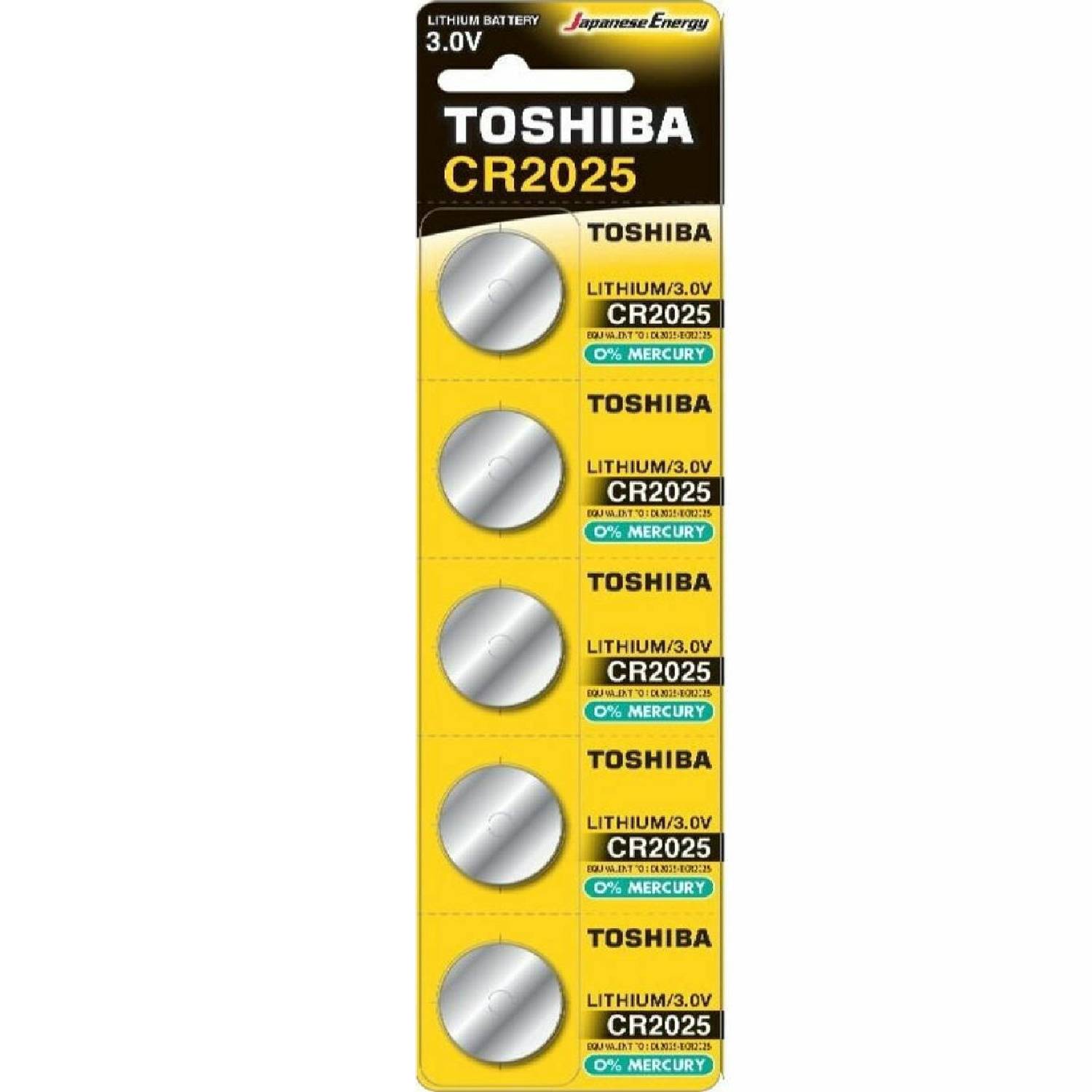 Toshiba Μπαταρίες Λιθίου Ρολογιών CR2025 3V 5τμχ - Tetrabyte.gr